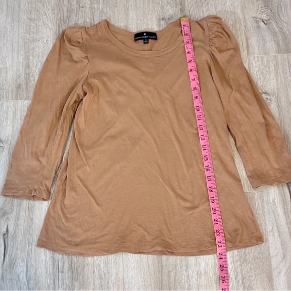 Tuckernuck Pomander Place Tan Vesty Puff Sleeve Top Small - Picture 11 of 13